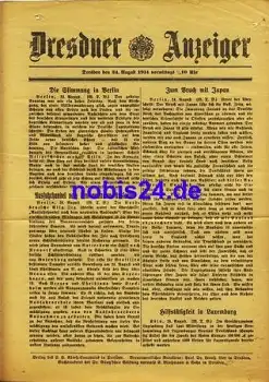 Dresden Sonderblatt Dresdner Anzeiger 1914