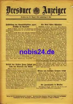 Dresden Sonderblatt Dresdner Anzeiger 1914