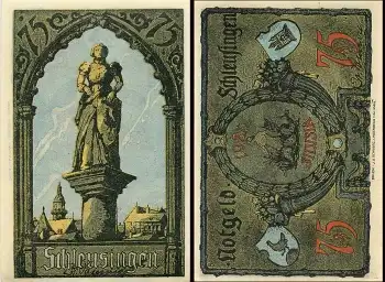 98553 Schleusingen Notgeld 75 Pfennig Nixe 1921