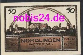 86720 Nördlingen Notgeld 50 Pfennige um 1921