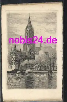 Frankfurt Main Dom Brücke Künstlerkarte *ca.1910