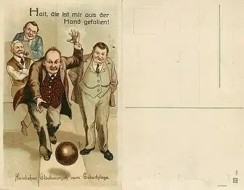 Kegeln Humorkarte *ca. 1920