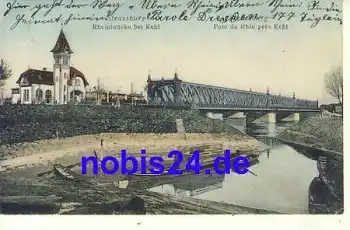 Strassburg Rheinbrücke Frankreich o 1906