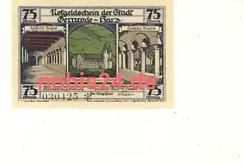 06485 Gernrode Notgeld 75 Pfennige um 1920