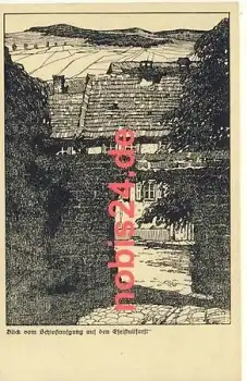 06484 Quedlinburg Schloßaufgang Künstlerkarte *ca.1940