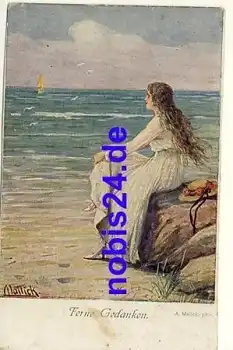 Ferne Gedanken Künstlerkarte Mailick Nr.4244/1  *ca.1910