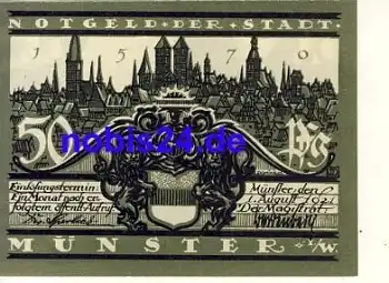 Münster Westfalen Notgeld 50 Pfennige um 1920