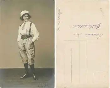 Dame in Hosen Frauenbewegung Suffragetten Fotokarte * um 1910