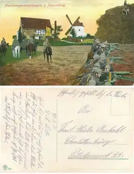 Maschienengewehrkompagnie in Feuerstellung Deutsches Heer gebr. 1915