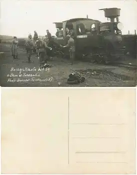 Feldbahn Bau Deutsches Heer Echtfotokarte um 1916