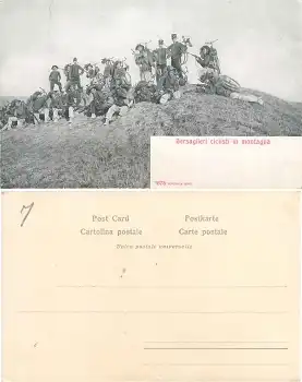 Bersaglieri ciclisti in montagna Italien Militärfahradfahrer * um 1900