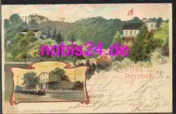 21465 Reinbek Litho mit Bahnhof Hotel o 25.4.1901