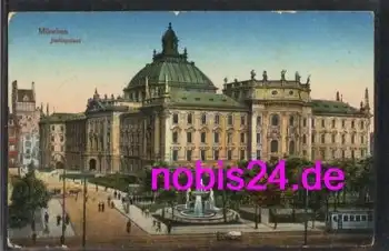 München Justizpalast Brunnen o ca.1915