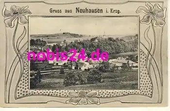 09544 Neuhausen Jugendstil Klappkarte o ca.1910