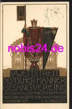 Frankfurt Main IV.Wettstreit Deutscher Männer Gesangsvereine o 8.5.1913 Privatganzsache