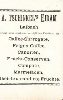 A. Tschinkel`s Eidam Laibach, Transvaal Johannesburg Litho ca. 1900