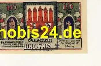 39261 Zerbst Notgeld 10 Pfennige 1921