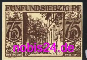 Paderborn Notgeld 75 Pfennige 1921