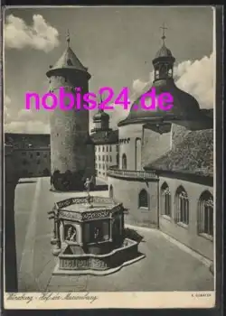 Würzburg Hof der Marienburg  *ca.1950