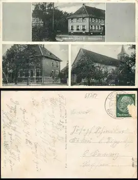 77839 Ulm Amt Bühl i. B Gasthof Schule Kirche o Lichtenau 25.8.1938