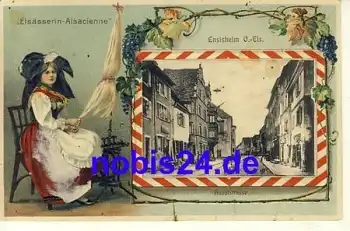 Ensisheim Anze Tracht Prägelitho o 1917