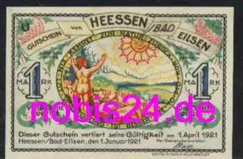 31707 Heessen Notgeld 1 Mark 1921