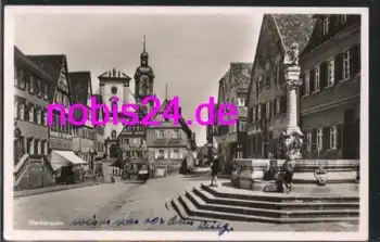 74172 Neckarsulm Markt Brunnen  *ca.1940