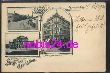 Dresden Breite Strasse 1 Hotel "Rheinischer Hof" *ca.1900
