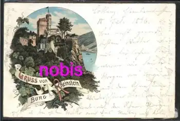 56072 Burg Rheinstein Litho o 19.7.1896