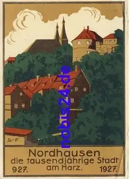 99734 Nordhausen 1000 Jahre Künstlerkarte o 1927
