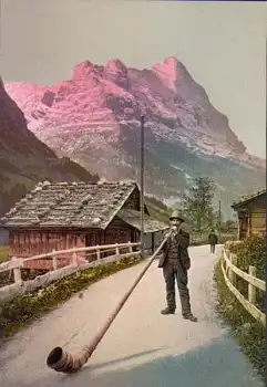 Schweizer Alphornbläser * ca. 1910