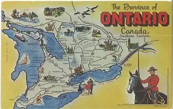 Ontario Landkarten-AK o 9.2.1966