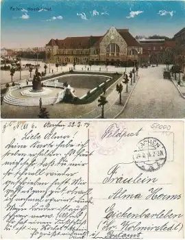 Aachen Hauptbahnhof Feldpost Reserve-Lazarett o 22.2.1915