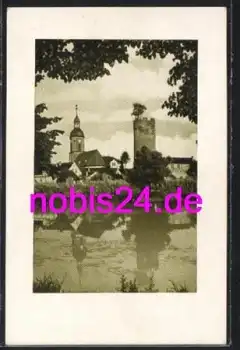 07819 Triptis Stadtteich Kirche Turm *ca.1930