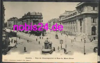 Geneve Rue de Chantapoulet et Mont Blanc *ca.1920