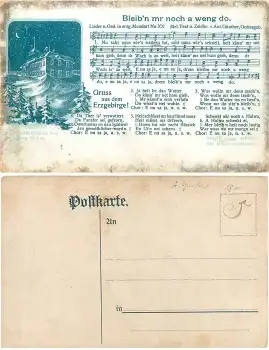 Anton Günther "Bleibn mer noch a wing do!" Liedkarte Künstlerkarte *ca.1910