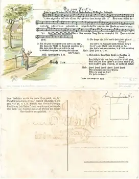 Anton Günther "Da zwa Fenk'n" Liedkarte Künstlerkarte * um 1910
