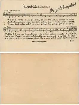 Friedrich Schiller "Punschlied" Prosit Neujahr um 1920