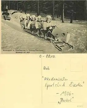 01773 Hirschsprung bei Altenberg 5er Bob Jockel  *ca. 1906