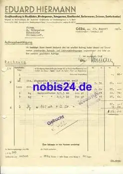 Gera Großhandlung Hiermann Briefkopf 1938