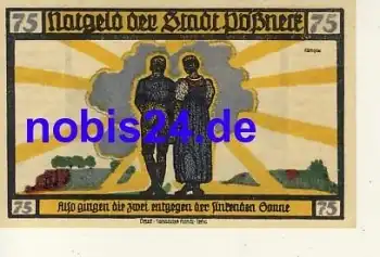 07381 Pößneck Notgeld 75 Pfennige um 1920