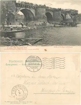 Dresden Elb Klondyke Niedrigwasser 1904