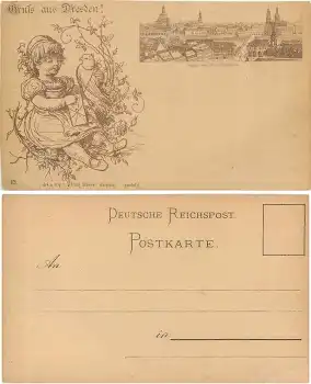 Dresden Franz Scheiner Vorläufer Litho Nr.23 mit Brieftaube * um 1890