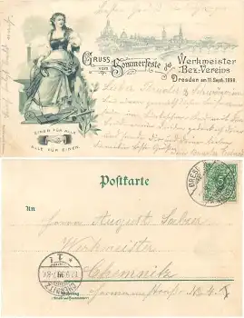 Dresden Sommerfest des Werkmeister Bezirks Vereins 11.9.1898