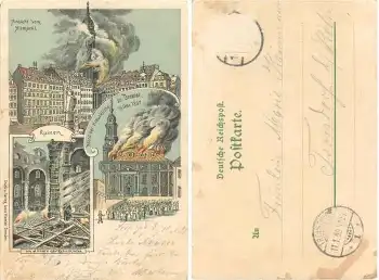 Dresden Brand der Kreuzkirche 1897 o 11.1.1898
