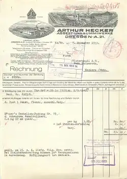 Blasewitz Dresden Arthur Hecker Asbest- und Gummiwerke Briefkopf 7.11.1933