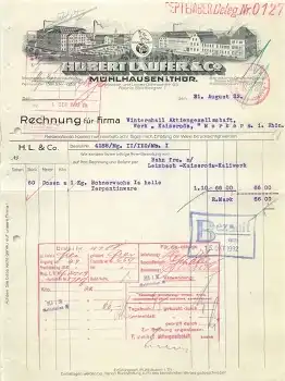 99974 Mühlhausen Thüringen Fabrik Hubert Laufer Briefkopf mit Fabrikansicht 1932