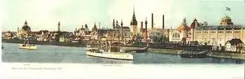 Düsseldorf Ausstellung 1902 Doppelklappkarte mit Kanonenboot "Panter" *