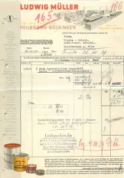 Heilbronn Böckingen Fettfabrik Ludwig Müller Briefkopf mit Fabrkansicht 1939