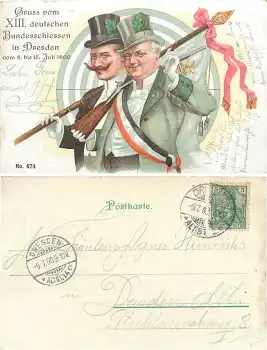 Dresden XIII. Deutsches Bundesschiessen 8. bis 15. Juli 1900 o 9.7.1900